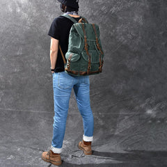 Waxed Canvas Leather Mens Womens 16