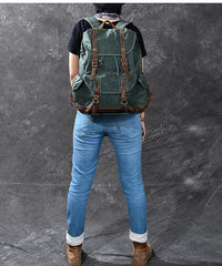 Waxed Canvas Leather Mens Womens 16