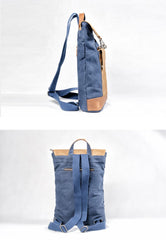 Cool Canvas Leather Mens Womens British 14'' Style College Computer Backpack Travel Backpack for Men - imessengerbags