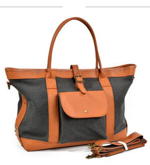 Cool Canvas Leather Mens Womens Casual Shopping Bag Tote Bag Shoulder Bag Tote Purse For Men - imessengerbags