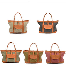 Cool Canvas Leather Mens Womens Casual Shopping Bag Tote Bag Shoulder Bag Tote Purse For Men - imessengerbags