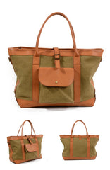 Cool Canvas Leather Mens Womens Casual Shopping Bag Tote Bag Shoulder Bag Tote Purse For Men - imessengerbags