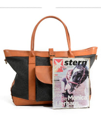 Cool Canvas Leather Mens Womens Casual Shopping Bag Tote Bag Shoulder Bag Tote Purse For Men - imessengerbags