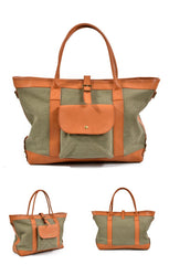Cool Canvas Leather Mens Womens Casual Shopping Bag Tote Bag Shoulder Bag Tote Purse For Men - imessengerbags