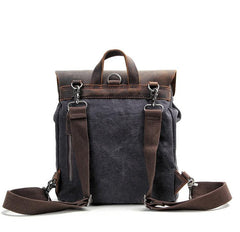 Cool Canvas Leather Mens Womens White Small College Computer Backpack Green Travel Backpack for Men - imessengerbags