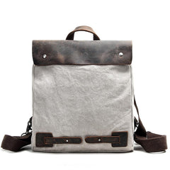 Cool Canvas Leather Mens Womens White Small College Computer Backpack Green Travel Backpack for Men - imessengerbags