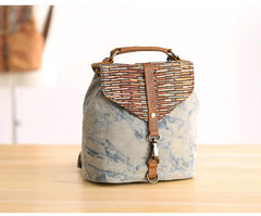 Cute Canvas Leather Mens Womens Small Pink Backpack Khaki Travel Backpack College Backpack for Men - imessengerbags