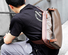 Cool OXFORD CLOTH PVC PU Men's Casual Sling Bag One Shoulder Backpack For Men - imessengerbags