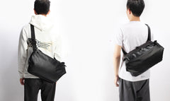 Cool OXFORD CLOTH PVC PU Men's Casual Sling Bag One Shoulder Backpack For Men