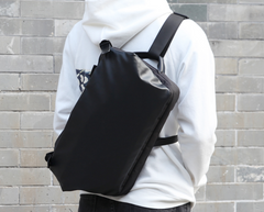Cool OXFORD CLOTH PVC PU Men's Casual Sling Bag One Shoulder Backpack For Men - imessengerbags