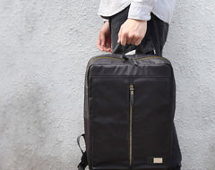 Cool Nylon PVC Men's Casual Black 14'' Travel Backpack Computer Backpack For Men - imessengerbags