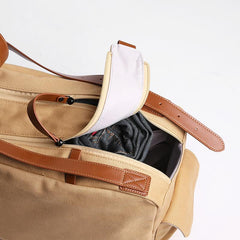 Cool Canvas PU Men's Casual Travel Shoulder Bag Travel Handbag Small Weekender Bag For Men - imessengerbags