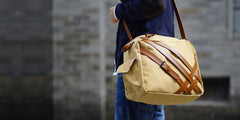 Cool Canvas PU Men's Casual Travel Shoulder Bag Travel Handbag Small Weekender Bag For Men - imessengerbags
