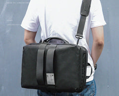 Cool PVC Canvas Men's Black Messenger Bag Travel Backpack 15.5'' Blue Handbag For Men - imessengerbags