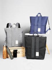 Cool Polyester Fibre Men's Fashion Large Blue Backpack Travel Handbag For Men - imessengerbags