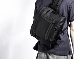 Cool Nylon Cloth Men's Black Large One Shoulder Backpack Chest Bag For Men - imessengerbags