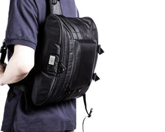 Cool Nylon Cloth Men's Black Large One Shoulder Backpack Chest Bag For Men - imessengerbags
