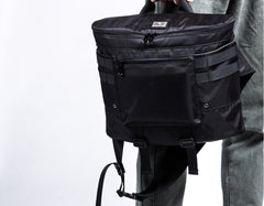 Cool Nylon Cloth Men's Black Large One Shoulder Backpack Chest Bag For Men - imessengerbags