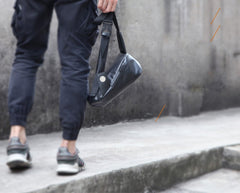 Cool OXFORD CLOTH PVC Black Men's One Shoulder Backpack Sling Bag For Men - imessengerbags