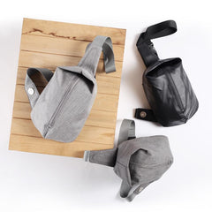 Cool OXFORD CLOTH PVC Black Men's One Shoulder Backpack Sling Bag For Men - imessengerbags