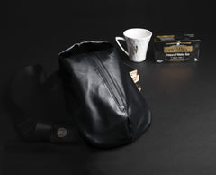 Cool OXFORD CLOTH PVC Black Men's One Shoulder Backpack Sling Bag For Men - imessengerbags