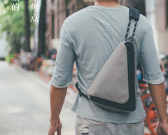 Cool OXFORD CLOTH PVC Men's Sling Bag Triangular One Shoulder Backpack Chest Bag For Men - imessengerbags
