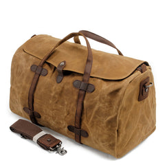 Casual Waxed Canvas Mens Large Travel Waterproof Weekender Bag Shoulder Duffle Bag for Men - imessengerbags