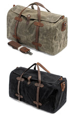 Casual Waxed Canvas Mens Large Travel Waterproof Weekender Bag Shoulder Duffle Bag for Men - imessengerbags