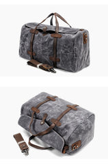 Casual Waxed Canvas Mens Large Travel Waterproof Weekender Bag Shoulder Duffle Bag for Men - imessengerbags