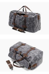 Casual Waxed Canvas Mens Large Travel Waterproof Weekender Bag Shoulder Duffle Bag for Men