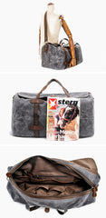 Casual Waxed Canvas Mens Large Travel Waterproof Weekender Bag Shoulder Duffle Bag for Men - imessengerbags