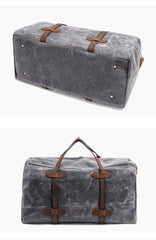 Casual Waxed Canvas Mens Large Travel Waterproof Weekender Bag Shoulder Duffle Bag for Men - imessengerbags