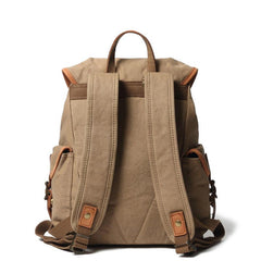 Cute Canvas Womens Mens Classic 14‘’ Green Computer Backpack White Women's School Backpack Travel Backpack for Men - imessengerbags