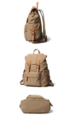 Cute Canvas Womens Mens Classic 14‘’ Green Computer Backpack White Women's School Backpack Travel Backpack for Men - imessengerbags