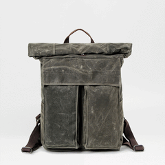 Cool Waxed Canvas Mens Waterproof 15.6'' Travel Backpack Hiking Backpack for Men - imessengerbags