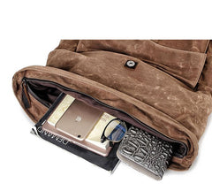 Cool Waxed Canvas Mens Waterproof 15.6'' Travel Backpack Hiking Backpack for Men - imessengerbags