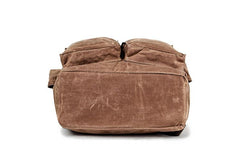 Cool Waxed Canvas Mens Waterproof 15.6'' Travel Backpack Hiking Backpack for Men - imessengerbags