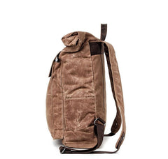 Cool Waxed Canvas Mens Waterproof 15.6'' Travel Backpack Hiking Backpack for Men - imessengerbags