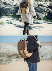Vintage Canvas Mens Womens Large Pink College Backpack 14'' Green Travel Backpack Computer Backpack For Men - imessengerbags