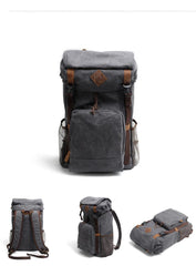 Cool Canvas Mens Retro Large 15‘’ Backpack Travel Backpack Hiking Backpack for Men - imessengerbags