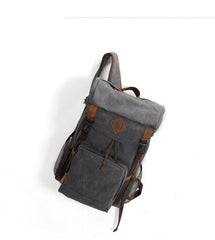 Cool Canvas Mens Retro Large 15‘’ Backpack Travel Backpack Hiking Backpack for Men - imessengerbags