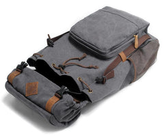Cool Canvas Mens Retro Large 15‘’ Backpack Travel Backpack Hiking Backpack for Men - imessengerbags