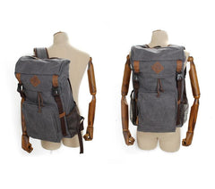 Cool Canvas Mens Retro Large 15‘’ Backpack Travel Backpack Hiking Backpack for Men - imessengerbags