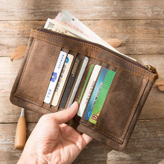 Cool Canvas Mens Small Wallets Bifold Vintage billfold Wallet for Men - imessengerbags