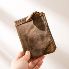 Cool Canvas Mens Small Wallets Bifold Vintage billfold Wallet for Men - imessengerbags