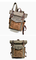 Cool Canvas Retro Mens Large Waterproof Travel Bag Computer Bag Student Backpack for Men - imessengerbags