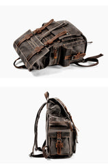 Cool Canvas Mens Vintage Large Black Backpack Computer Khaki Backpack Travel Backpack Hiking Backpackfor Men - imessengerbags