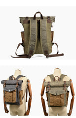 Cool Canvas Retro Mens Large Waterproof Travel Bag Computer Bag Student Backpack for Men - imessengerbags
