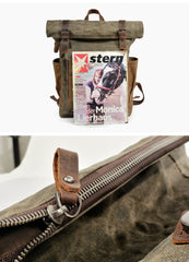 Cool Canvas Retro Mens Large Waterproof Travel Bag Computer Bag Student Backpack for Men - imessengerbags