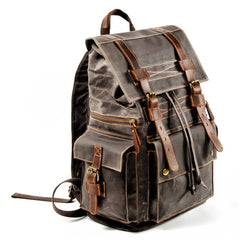 Cool Canvas Mens Vintage Large Black Backpack Computer Khaki Backpack Travel Backpack Hiking Backpackfor Men - imessengerbags